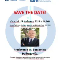 Najava predavanja dr. Benjamina Đulbegovića na Medicinskom fakultetu u Splitu
