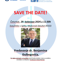Najava predavanja dr. Benjamina Đulbegovića na Medicinskom fakultetu u Splitu